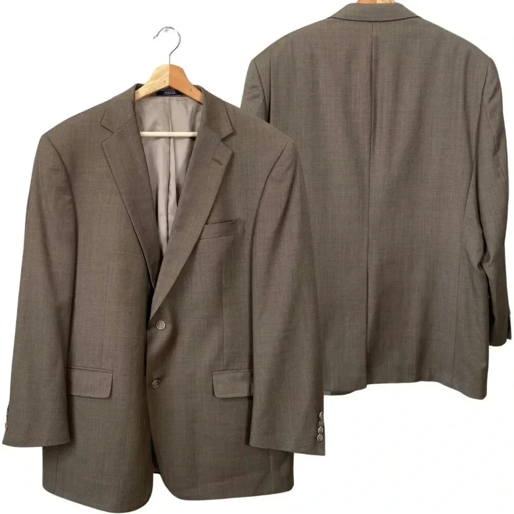 Hart Schaffner Marx Wool Sport Coat Dinner Jacket Blazer Men's 44R Brown Career